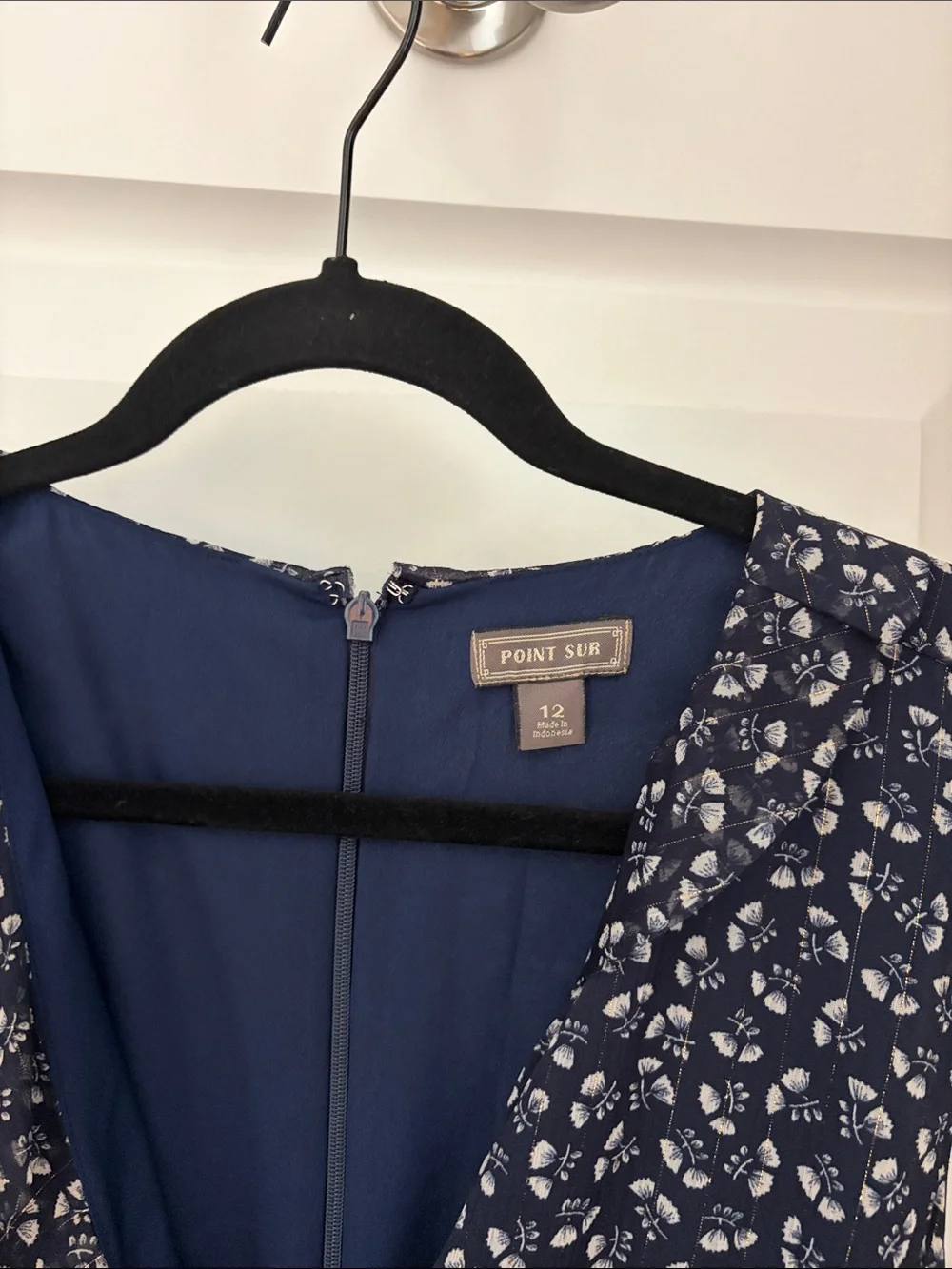 J. Crew Navy Sleeveless Floral Jumpsuit